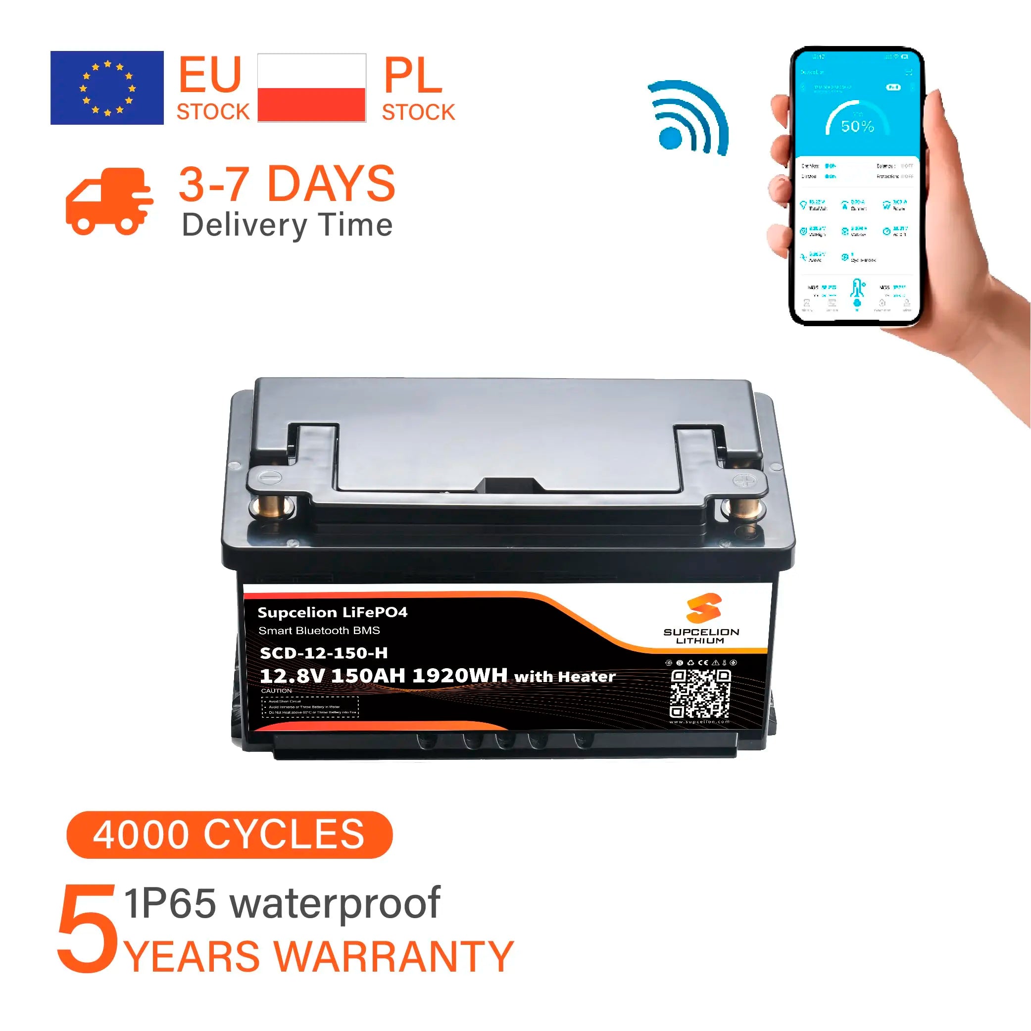 12V150AH Heater Seat Model LiFePO4 Battery French Stock 100AH 200AH 280AH 300AH 560AH PRIME RJ SOLAR PH