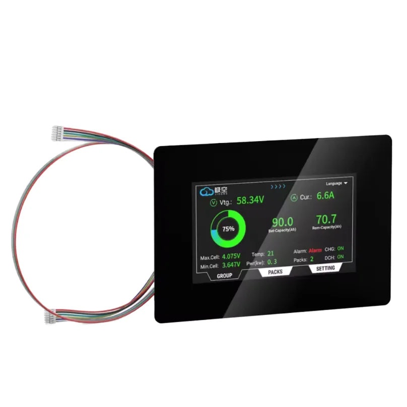 JK 4.3 LCD Display Energy Storage BMS V19 Android 11.0 Touch Screen PCBA Accessories with Inverter and Power Switch