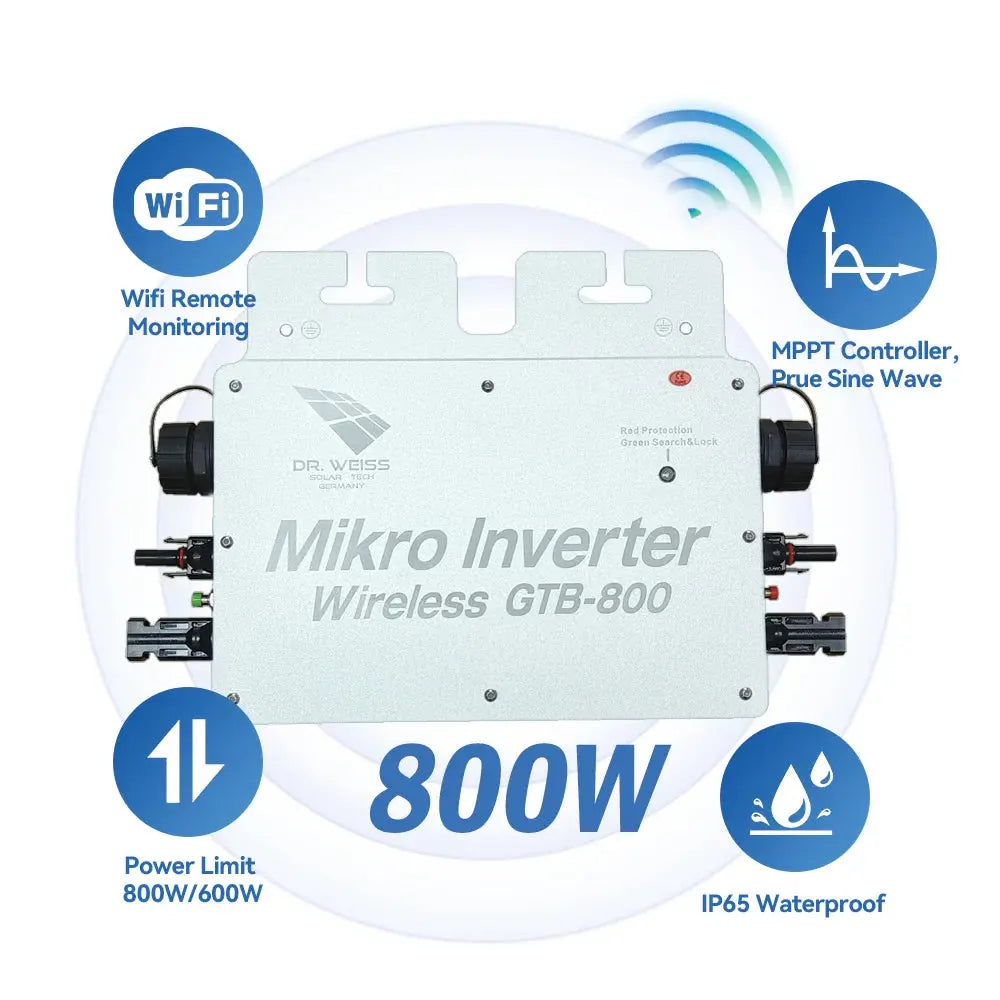 European 600W & 800W Micro Inverter Solar Panel with Tuya APP Control Phase WiFi Network PRIME RJ SOLAR PH