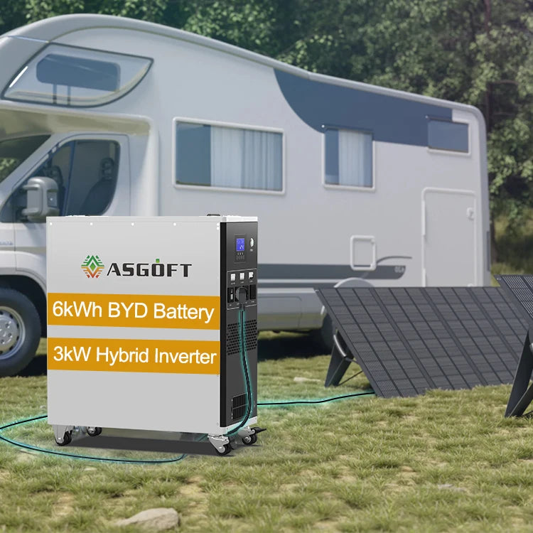 ASGOFT - 3000W Backup Home Outdoor Generators Power Bank for Ev / Lithium LiFePO4 Electric Battery 220V Solar Portable Power Station