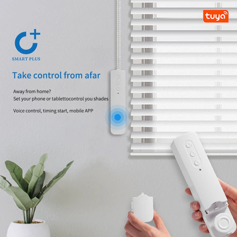 Tuya Smart Home Zigbee Remote Control Shade Shutter Zebra Chain Roller Motor Solar Panel Alexa Smart Curtain Blinds Window