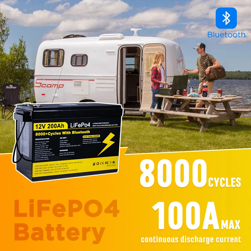GX LF280K LiFePO4 Battery 12V 24V 100Ah 200Ah Long Life Solar RV Marine Home Backup Energy Storage