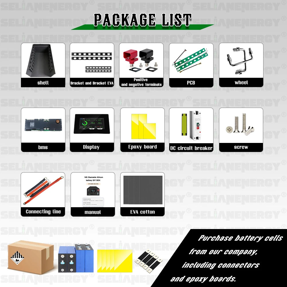 EU Stock DIY Box JK V19 300A BMS 48V 51.2V 314ah 16s Lifepo4 Battery Home Power Energy Storage Accessories for Lifepo4 Cell PRIME RJ SOLAR PH