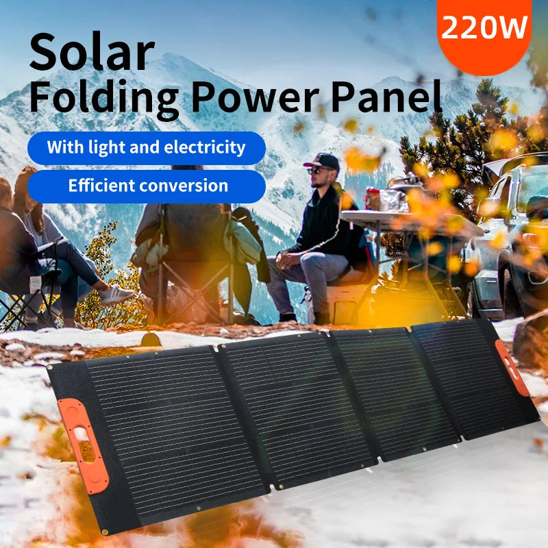Lightweight 220W Mono Foldable Solar Panels High Efficiency Portable Solar Panel for Power Stations Battery PRIME RJ SOLAR PH