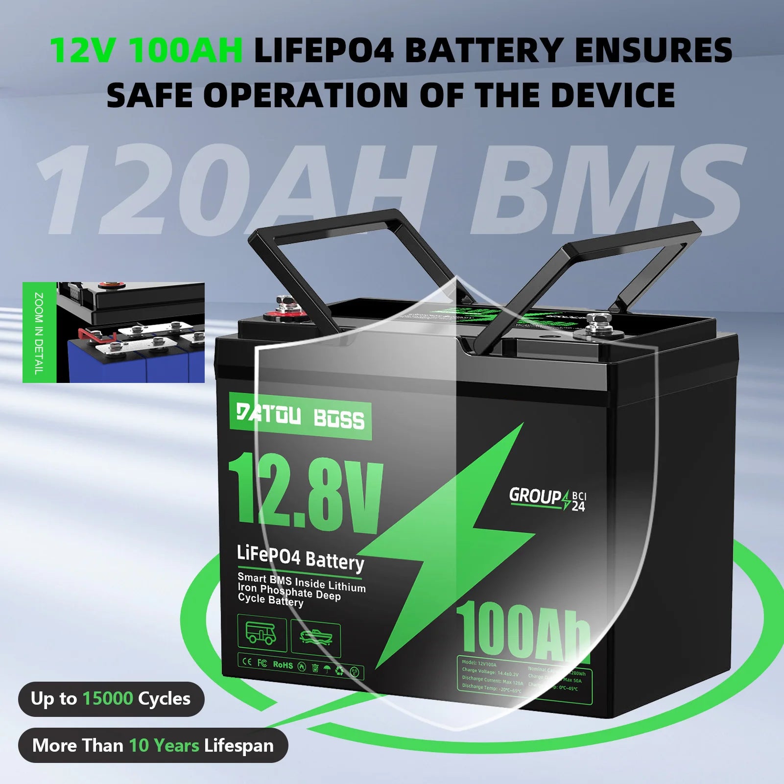 12V 100AH LiFePO4 Lithium Ion Batteries Germany EU WAREHOUSE 100A BMS Suitable for Camping, RV,home Solar Energy System