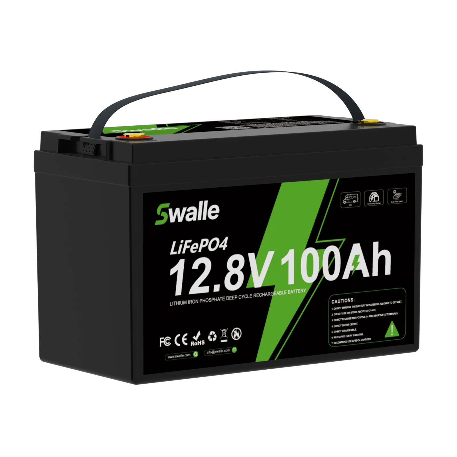 Swalle Bluetooth 12v 24v 48v 51.2v 100ah 200ah 300ah 400ah Boat Car Golf Cart Solar Lithium Ion Phosphate Lifepo4 Battery PRIME RJ SOLAR PH