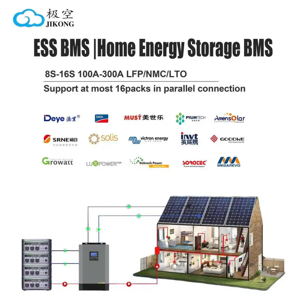 JIKONG 8-16S Active BMS Lifepo4 24V 150A JK Smart BMS 8S with Parallel Connection JK BMS V19