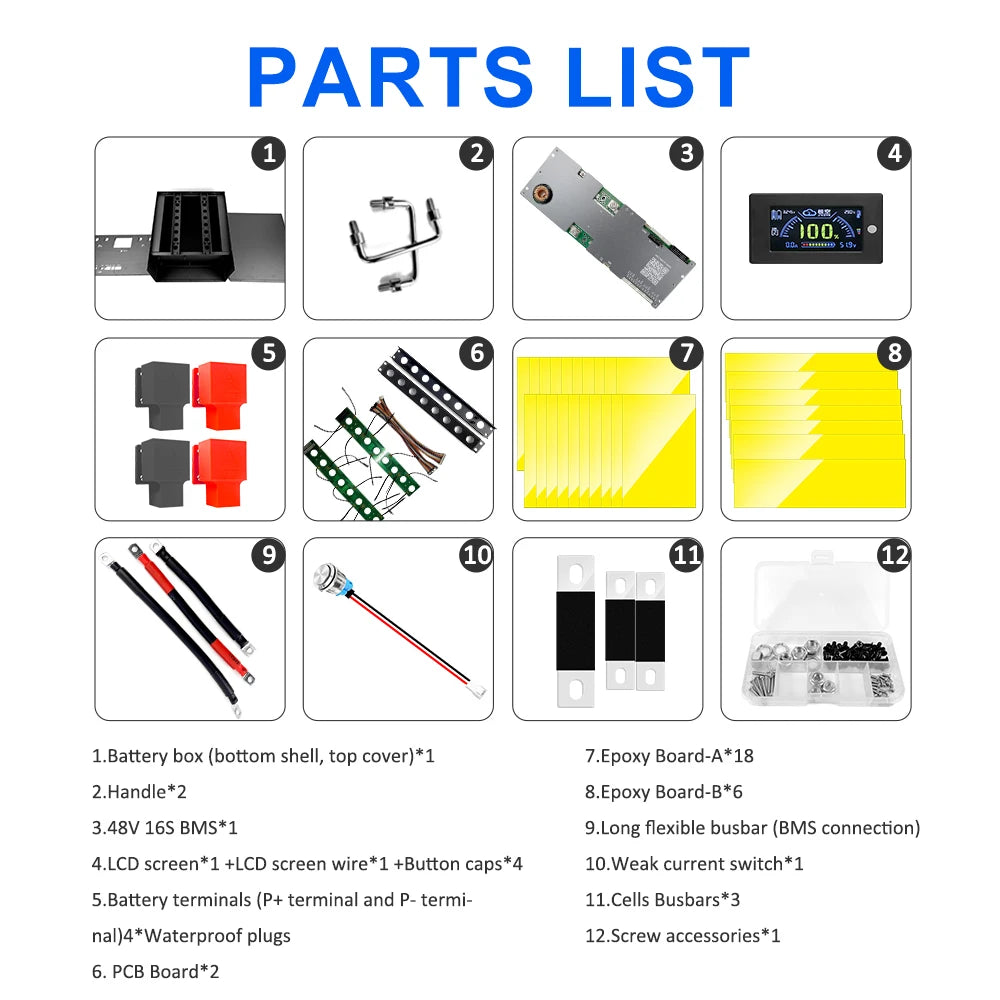 EU/PL Stock 105ah Battery 48V 51.2V LiFePO4 Space-Saving JK BMS Stackable Battery Kit for Solar Power Storage System PRIME RJ SOLAR PH
