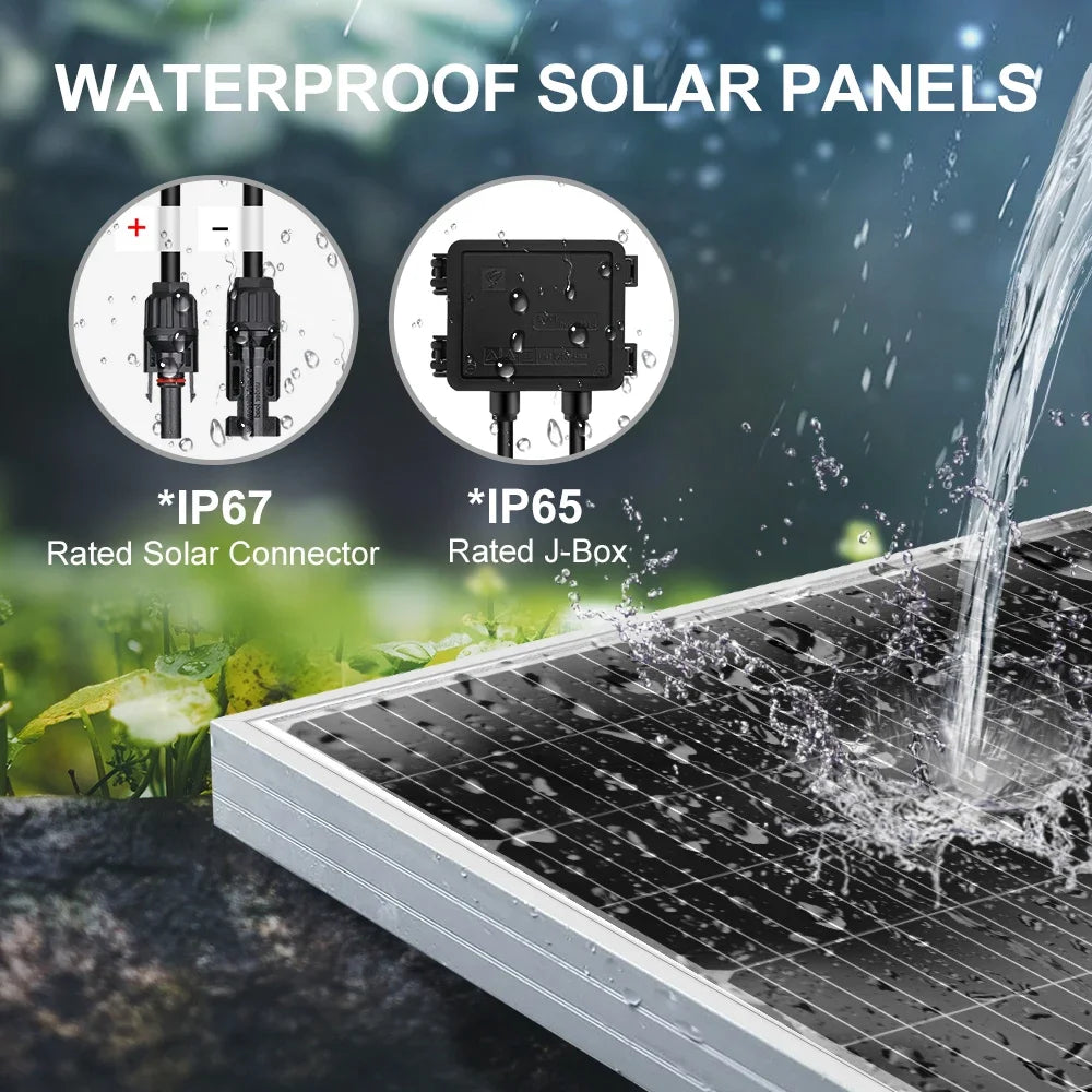 For 18V 100W Rigid Mono PERC Half Cell Solar Panel Monocrystalline Silicon Waterproof 12V >22% Efficiency for Home Use