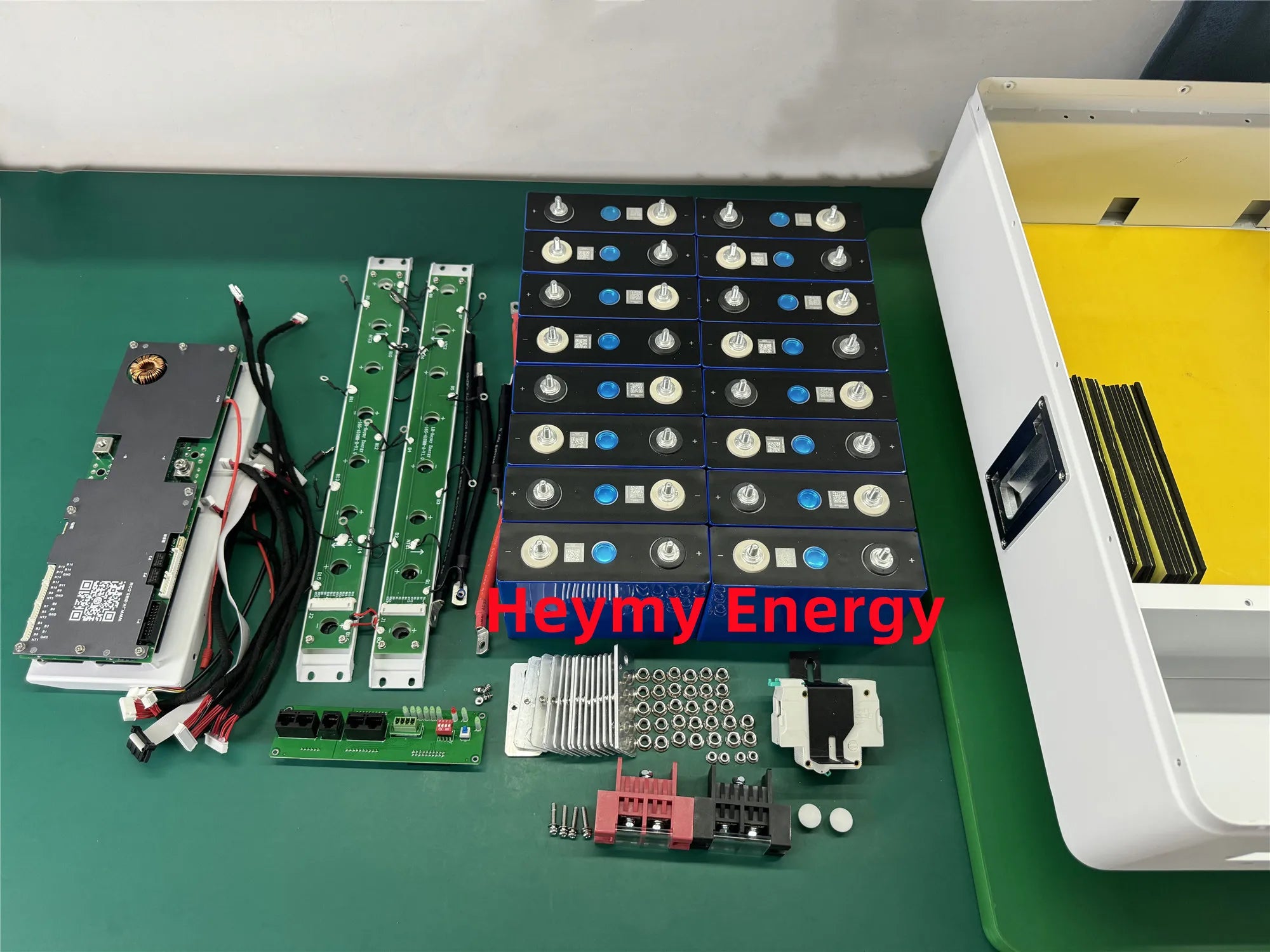 Heymy Energy 51.2v 100ah Lifepo4 Battery case DIY Wall Mount 5kwh Lithium Solar Energy Storage Battery 48v 100ah Box Kit PRIME RJ SOLAR PH