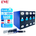 LIFEPO4 EVE 3.2V 160A LITHIUM Phosphates Batteries for 12v160ah 48v 74v Pack Home Inverter Batteries Golf Car Electric Forklift PRIME RJ SOLAR PH