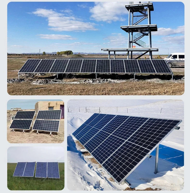 In-stock High-Power N-Type Bifacial Double-Glass Solar Photovoltaic Panels 350W 400W 450W 500W Roof Off-Grid Power Generation