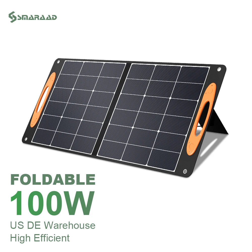 Foldable Solar Panel 100W Waterproof Portable Solar Generator 100W Foldable Energy Panel Mono Cells for Outdoor Camping PRIME RJ SOLAR PH