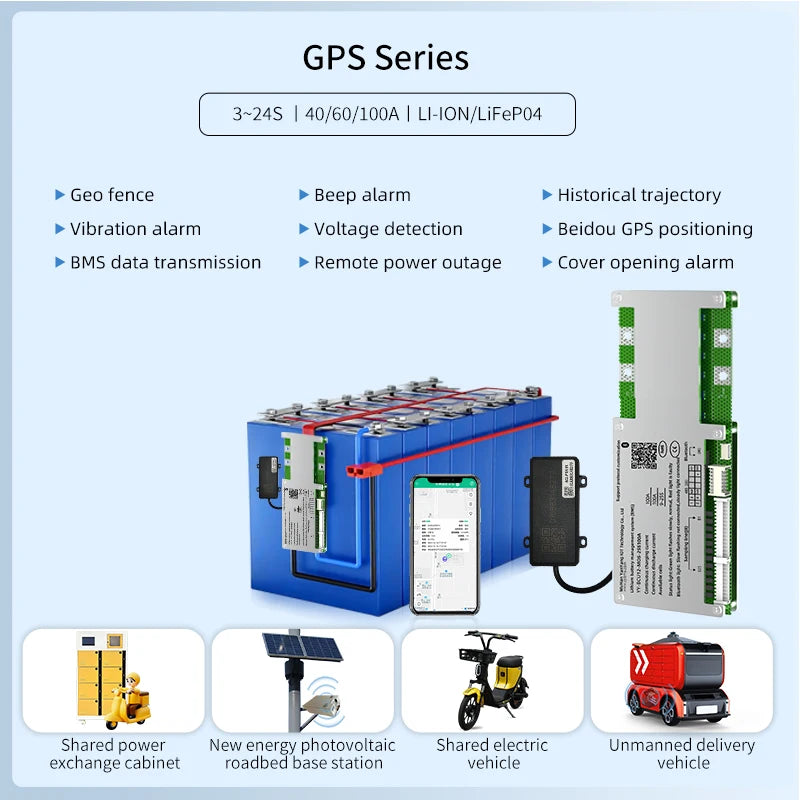 Customized Protocol 20S 100A Smart BMS Battery Management System for Motorcycle Lifepo4 Ternary Li-ion Battery Pack Yanyang