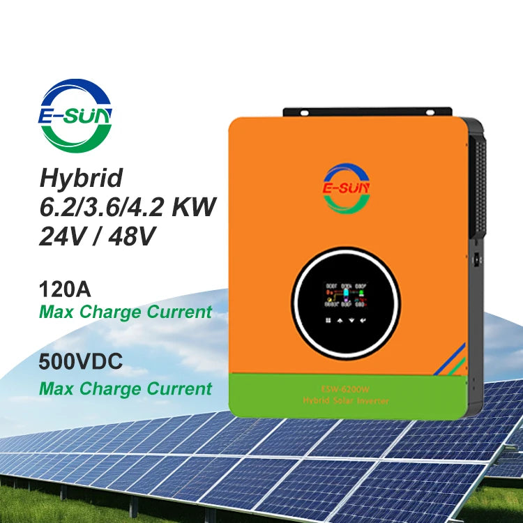 ESUN 3.6KW 6.2KW Hybrid Solar Inverter 40V 220V 10.2KW on off Grid Single Phase Solar Panel Inverter for Home