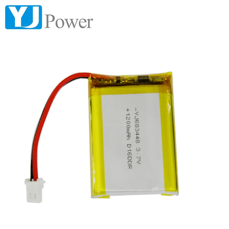 Customized Size 683448 Lithium Battery 3.7V 1200Mah Rechargeable Battery  for Pulse Therapy Instrument
