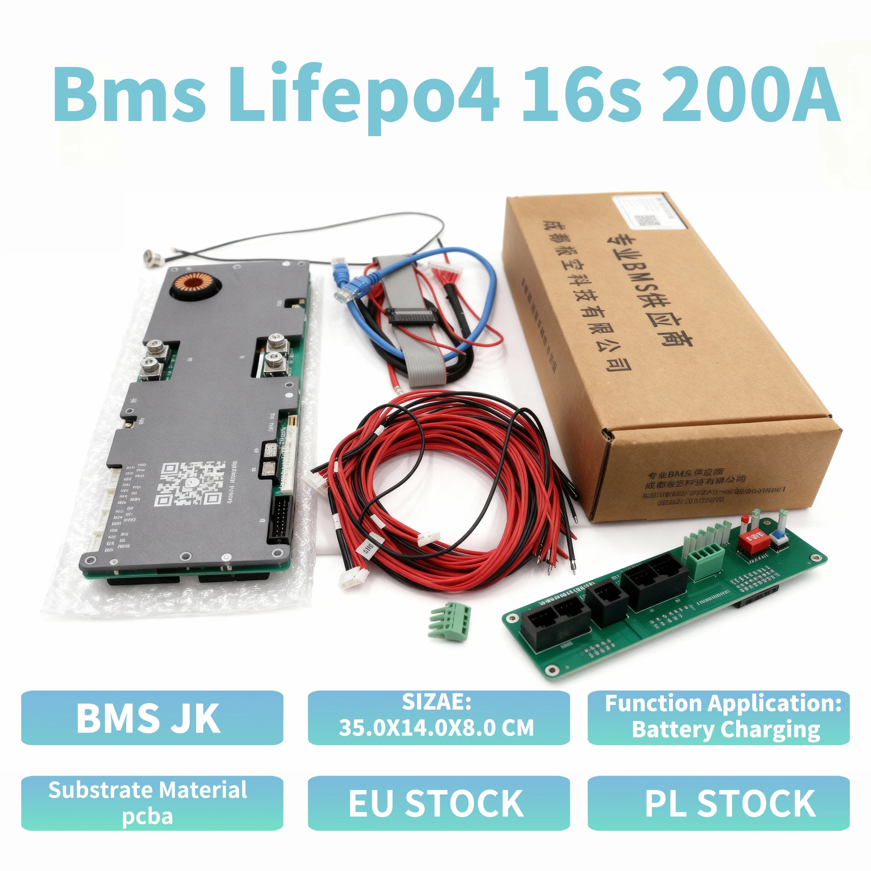 EU PL Stock Grade LF280K 48V 280AH/300AH DIY 15kWh Solar Energy Storage JK PB2A16S20P 200A BMS LiFePO4 Metal 16S Battery Box LCD