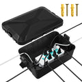 320x212x132mm Heavy Duty Plastic Power Box Waterproof Electrical Enclosure Black Cable Case for Extension Cord Outdoor Use PRIME RJ SOLAR PH