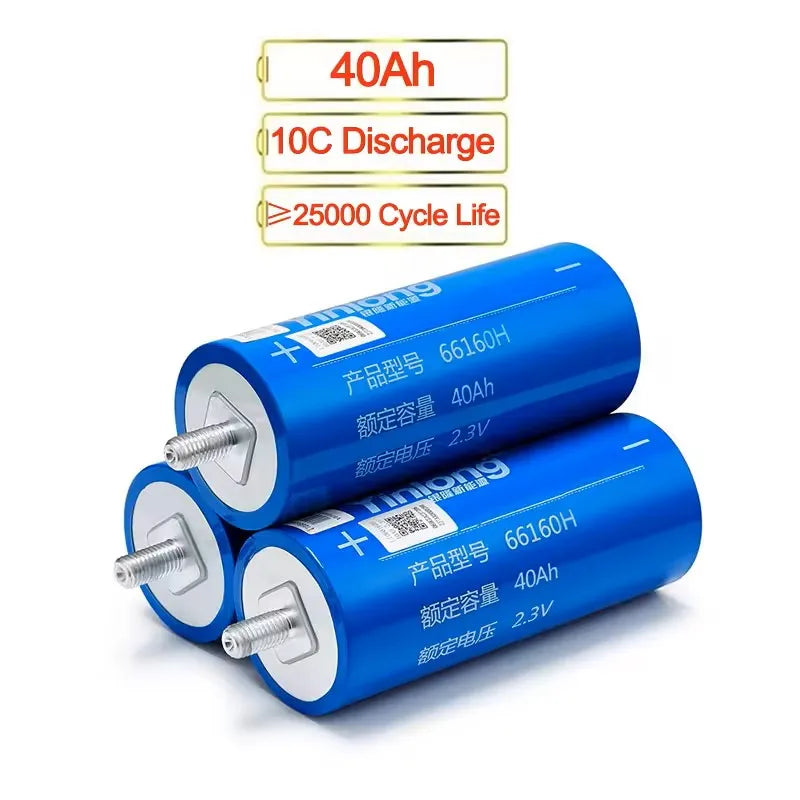 YINGLONG 2.3V 40AH 66160 Lithium Titanate Battery LTO Optimized for UPS Power Tools High Performance Lithium Ion Pack