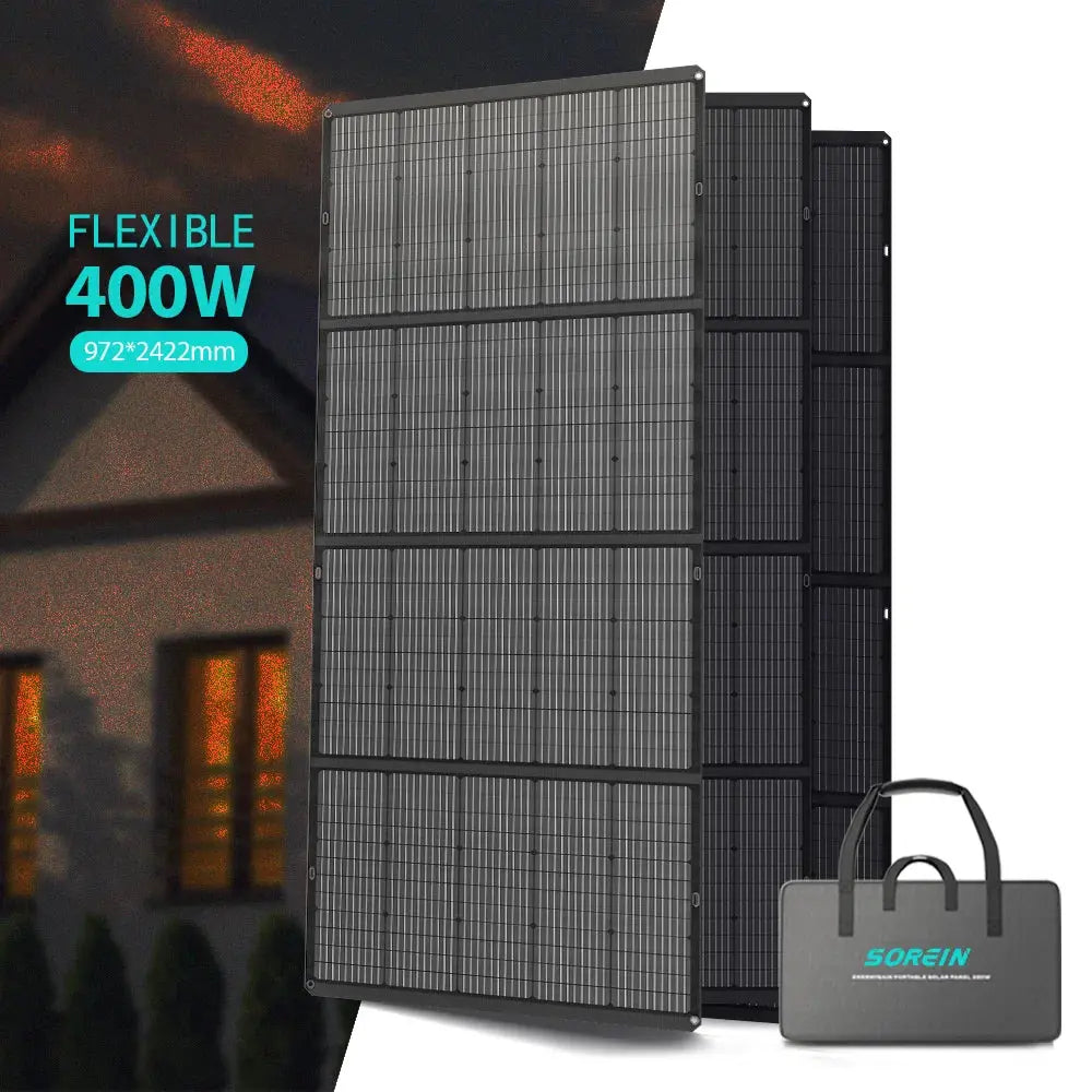 Sorein 400w Foldable Solar Panel 100w 200W Flexible Solar Panels Home Outdoor 400 Watt Solar Panels PRIME RJ SOLAR PH