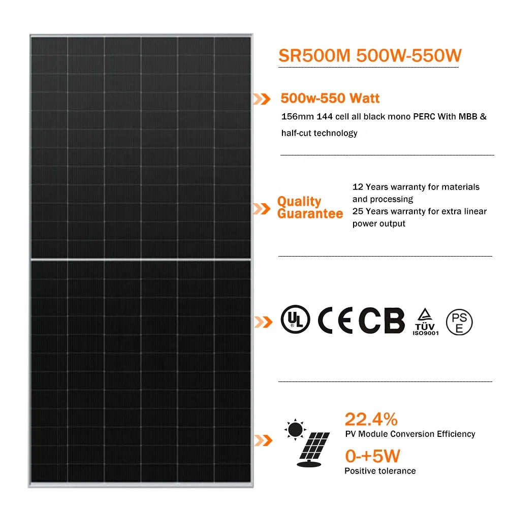 Hybrid Solar System 5KW 6KW 8KW 10KW 15KW 20KW 25KW 30KW Solar Panel System for Houses 220V Solar Energy Storage System Kits PRIME RJ SOLAR PH