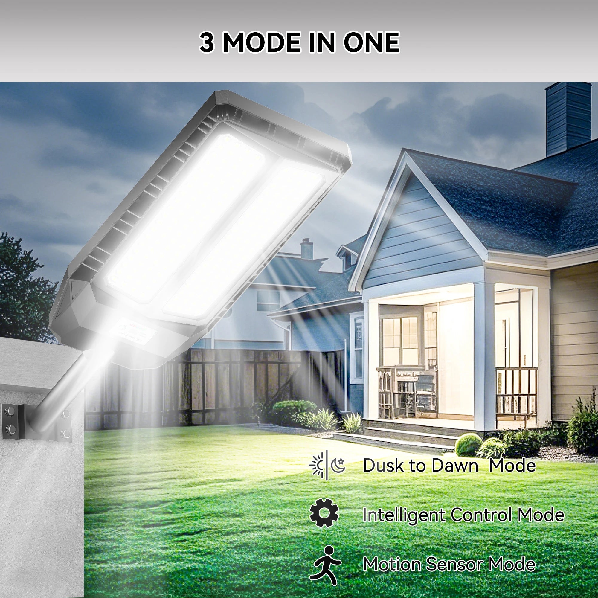 HYKENTE TW004 Solar LED Street Light High Brightness Intelligent Sensor Control Parks Yard Remote Regions RoHS CE 3-Year Warranty US Warehouse
