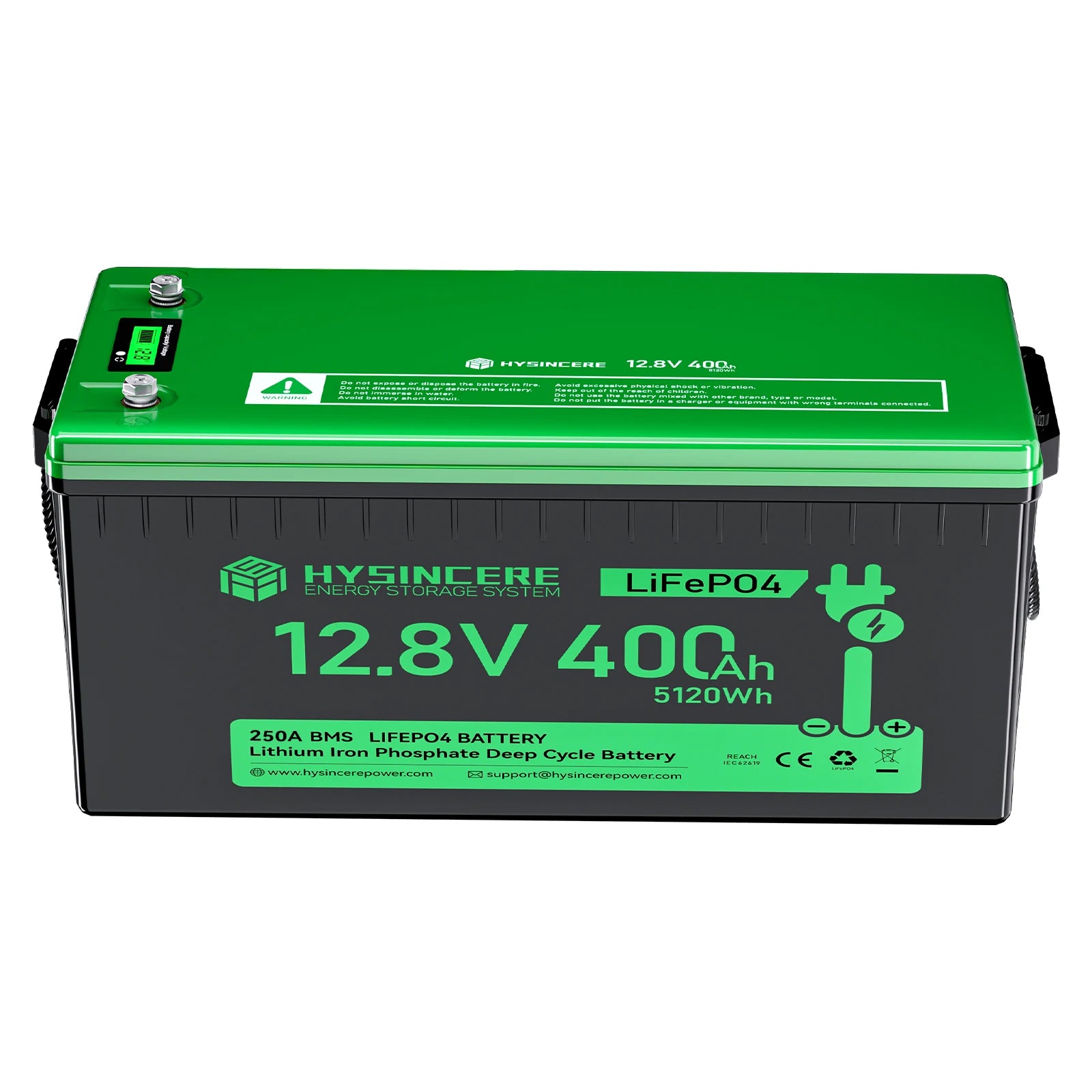 HYSINCERE 12.8V 24V 36.8V LiFePO4 Standard Screen Battery 63 150Ah Safe Large Capacity 6000 Cycles for Marine Boat Navigation