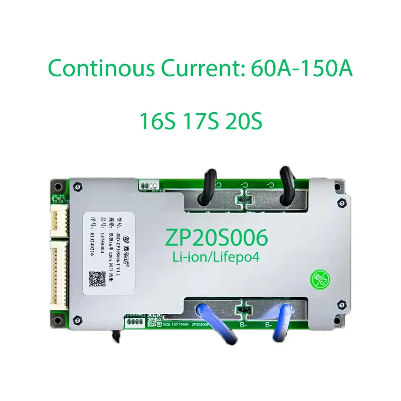 JBD ZP20S006 Hardware BMS 3.2V LFP 3.7V NMC 60V 72V Battery 120A BMS 60A 80A 100A 150A Lifepo4 BMS For Lithium Ion Battery Pack