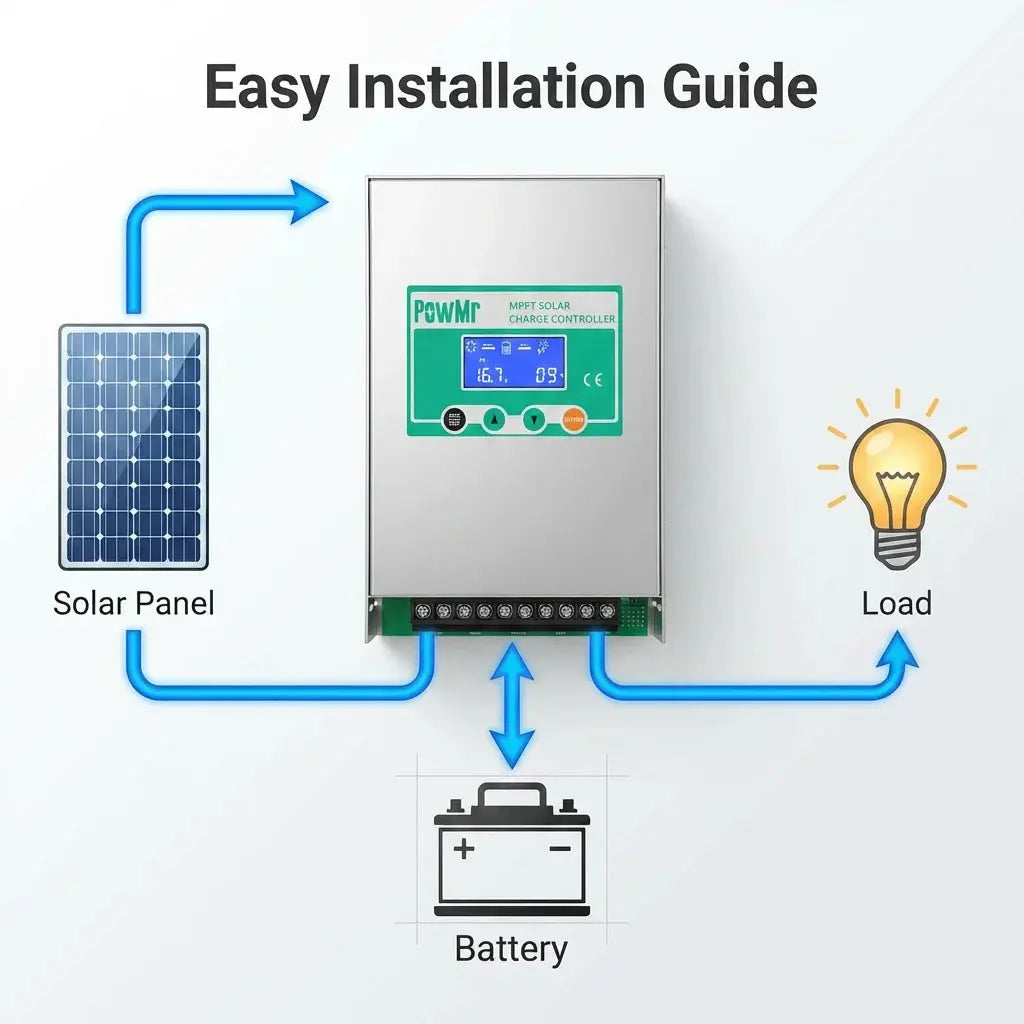 PowMr Smart Solar Panel Controller 60A 12V/24V/36V/48V Auto Upgraded Version MPPT Solar Charge Controller PRIME RJ SOLAR PH