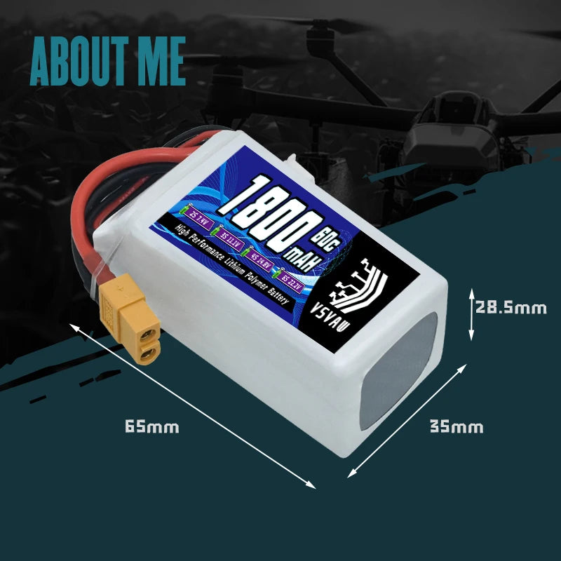 VSVAW 11.1V 1800mah 3S Drone Lipo Battery XT60 T Deans XT30 JST RC Parts 60C for FT012 Racing Boat Car Airplane Copter FPV Drone PRIME RJ SOLAR PH