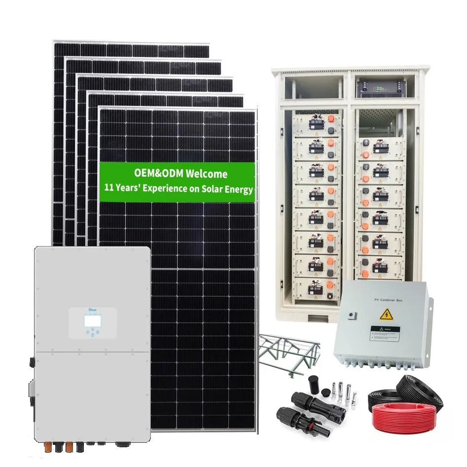 Photovoltaic 50KW Hybrid Solar System Off Grid Solar Package Energy Deye 50KW 3 Phase Inverter for Agricultural