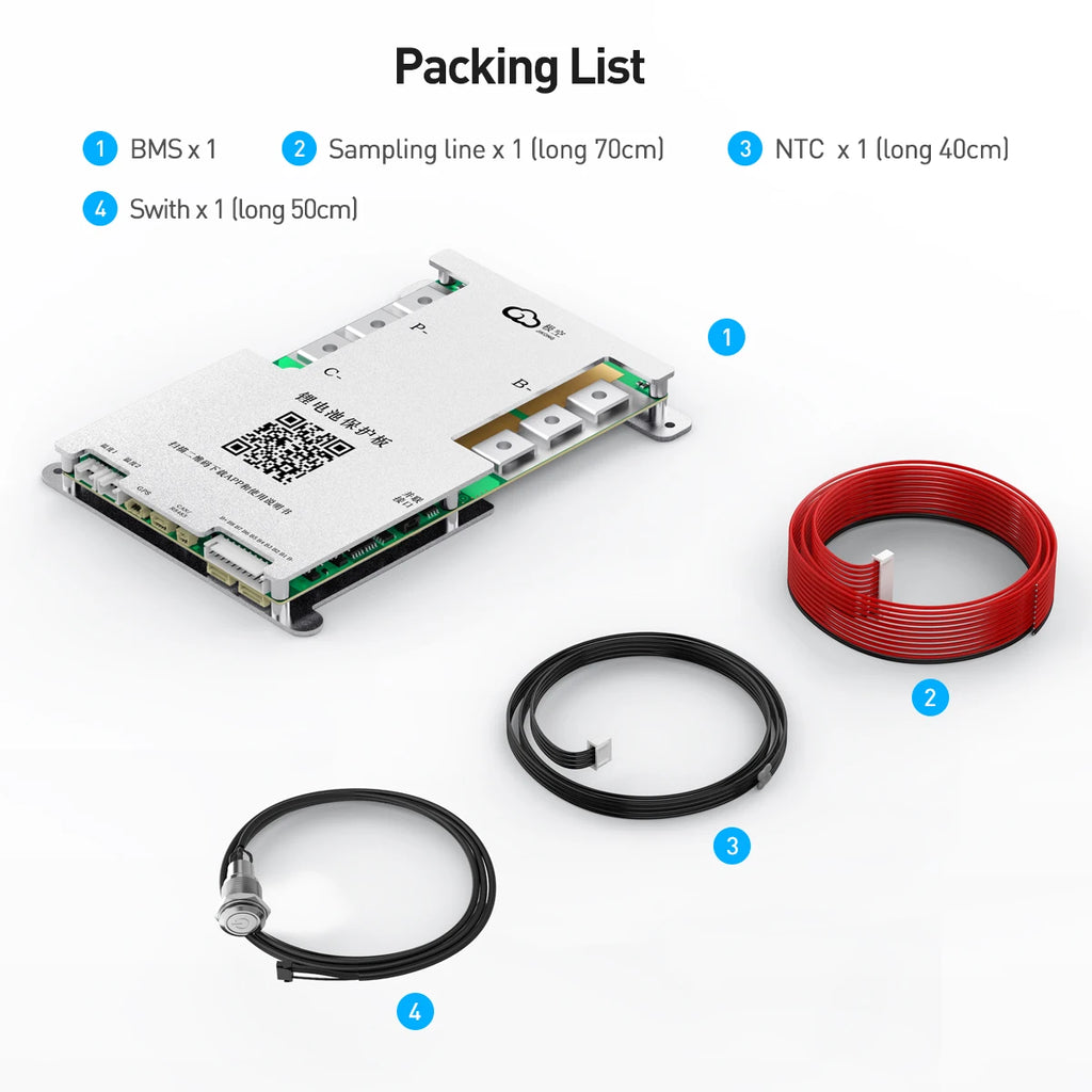 JKBMS JKI BMS Lifepo4 Lithium Ion Pack BT Energy Storage for 3S 4S 5S 8S PCBA 12V 24V