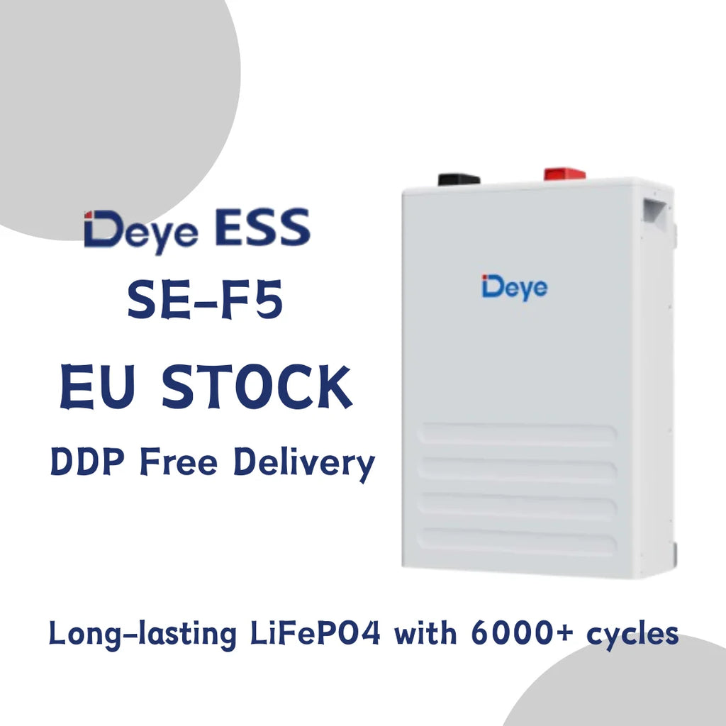 Deye SE-F5 Pro C 5.12kWh 51.2V 100Ah LiFePO4 Battery EU Warehouse 6000 Cycles IP21 Residential Energy Storage System