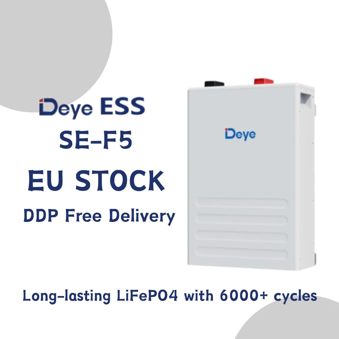 Deye SE-F5 Pro C 5.12kWh 51.2V 100Ah LiFePO4 Battery EU Warehouse 6000 Cycles IP21 Residential Energy Storage System