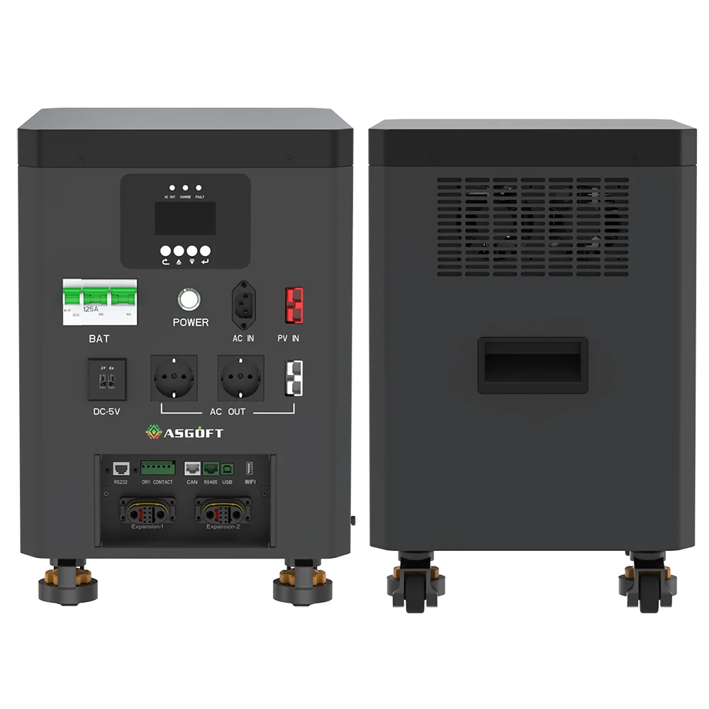Poland Stock 51.2V 6.6kwh Lifepo4 Battery 6.2KW Solar Hybrid Inverter All in One Home Outdoor Power Station With LCD Touchscreen