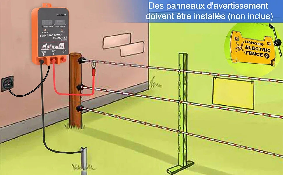 10 KM Fence Charger Electric Fence Energizer for Livestock