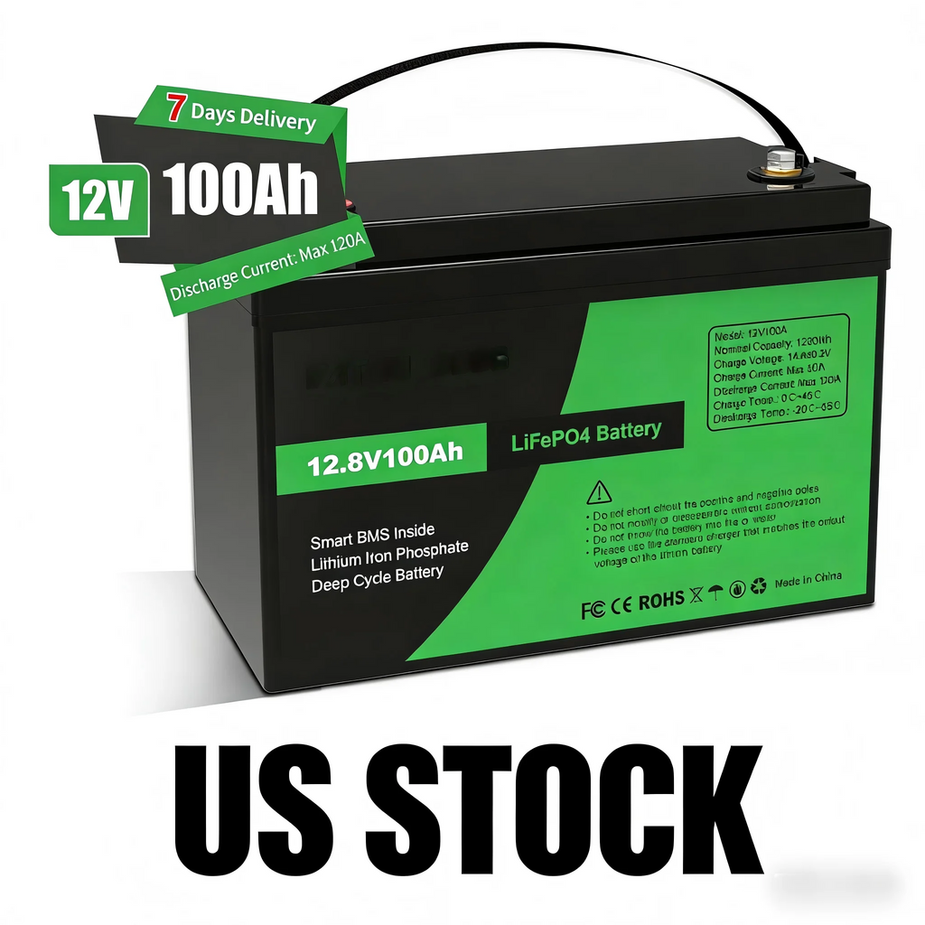 USA Local Stock Free Tax DATOUBOSS 12.8V 100Ah LiFePO4 Battery Smart BMS for Solar/RV/Golf Cart Lithium Battery Pack