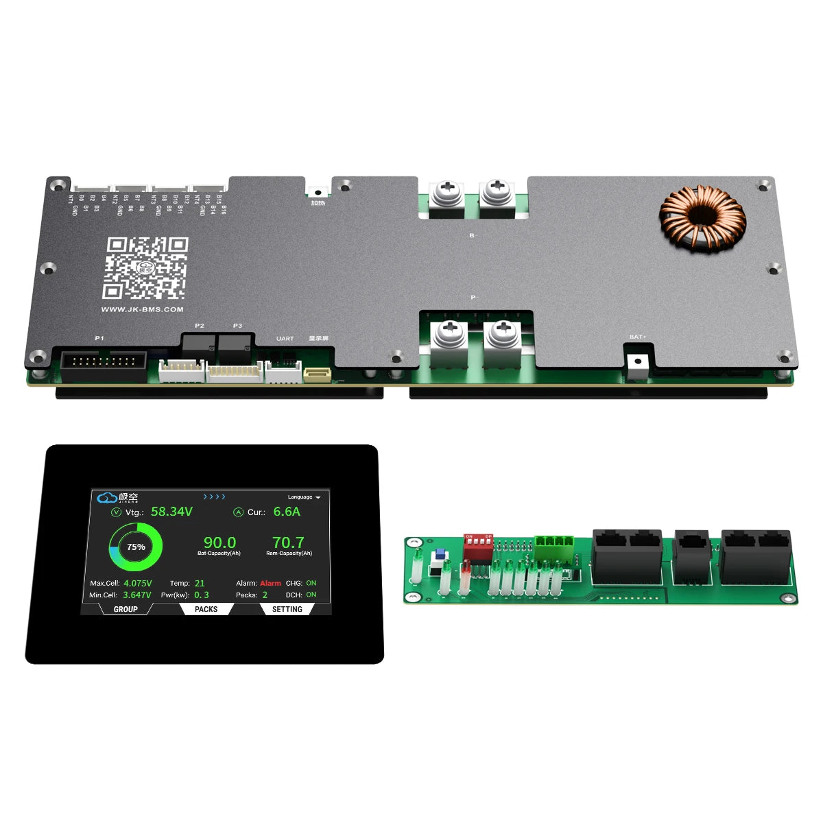 JIKONG JKBMS V19 4.3 Inch LCD Touch Screen Display BMS PCBA Accessories 200A BMS Product