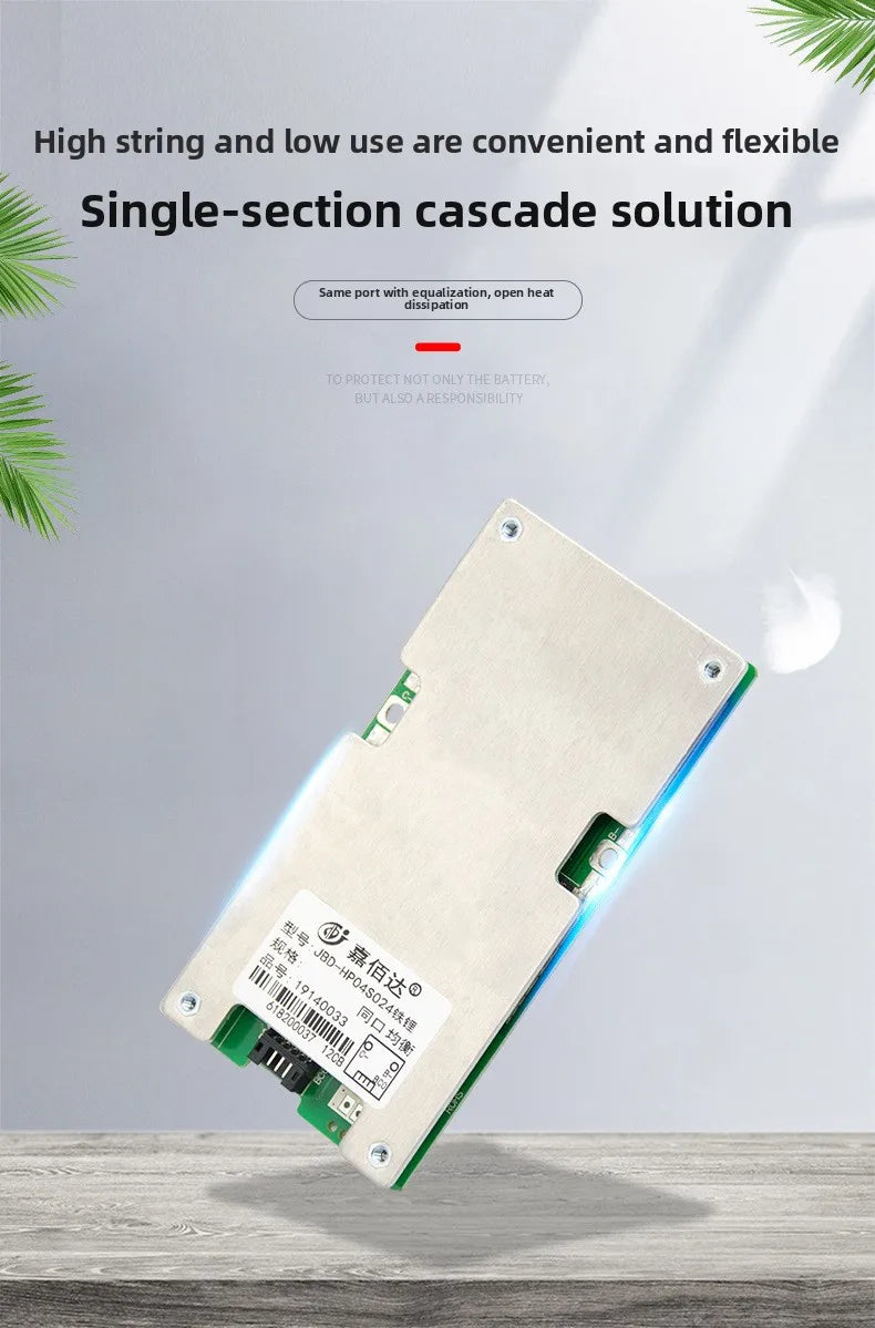 4s 12V 60A Smart BMS PCBA for 18650 LiFePO4 Lithium Battery with Equalization OEM Supply