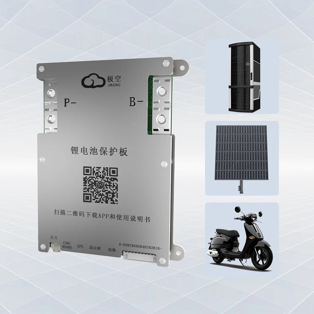 JK BMS Smart with Bluetooth for Lifepo4 Battery Li-ion Battery LTO Battery with Active Balancer 4S 16S 24S for Energy Storage