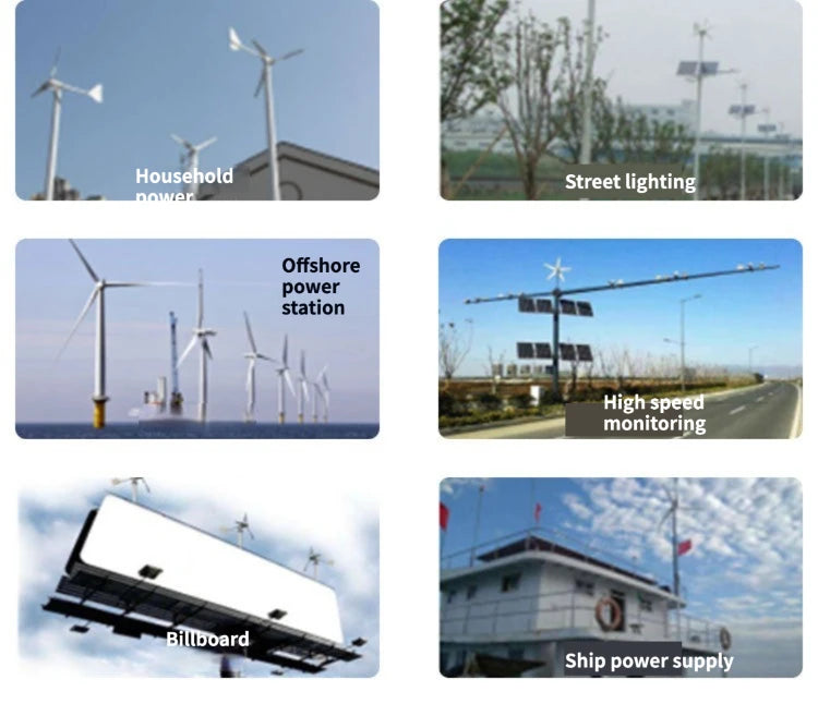 Kenengsen Horizontal Wind Turbine and Solar Panel Hybrid Off-grid Battery Inverter System