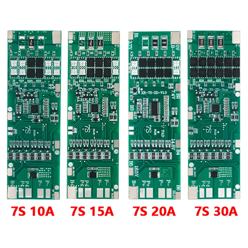 JIAQISHENG JQS BMS 7S 24V 10A 15A 20A 30A Li-ion 18650 Battery Charge Board Balance Function Short Circuit / Temperature