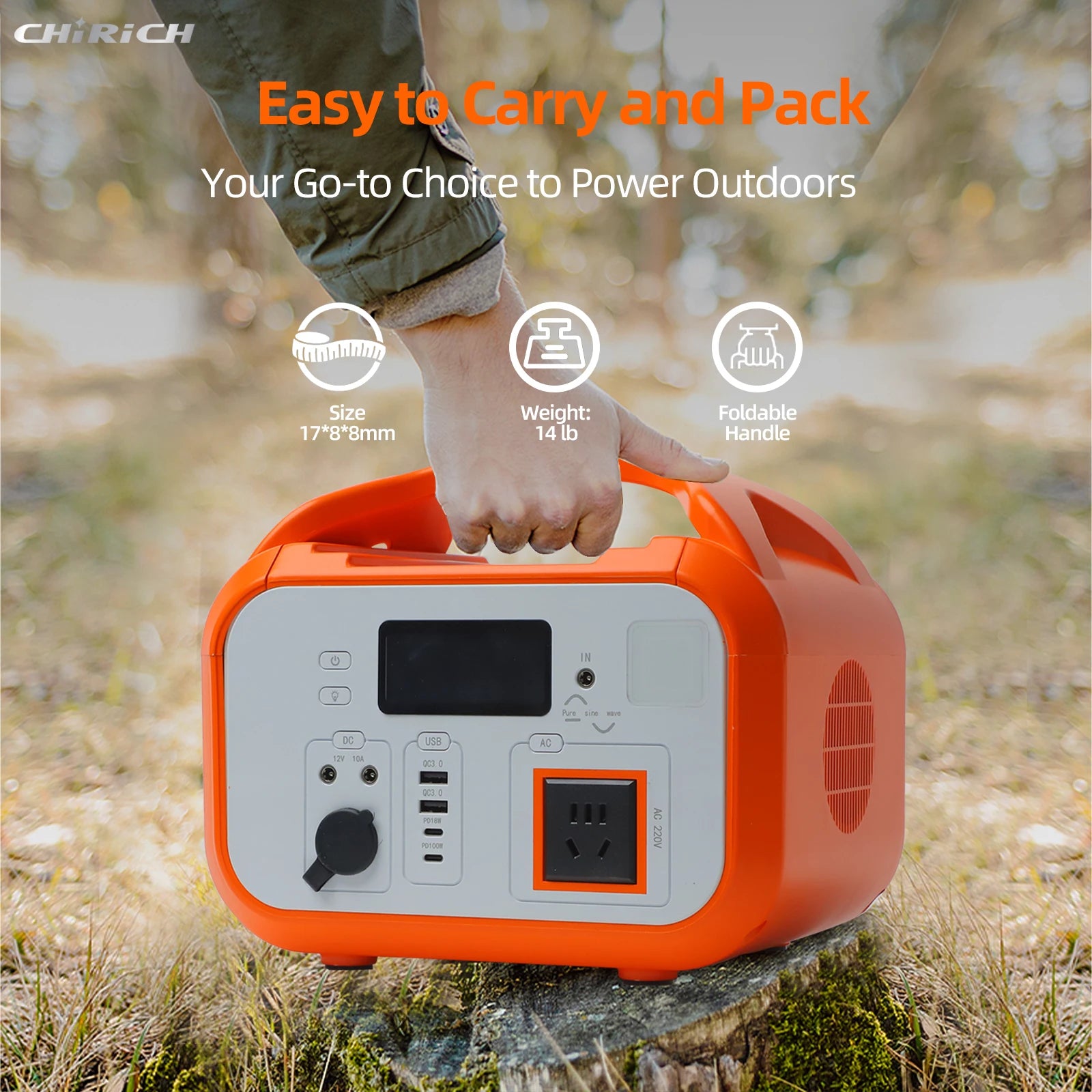 600W 800W Outdoor Powerstation Tragbare Kraftwerk Lifepo4 Portable Solar Generator 110V Power Station Energy Storage Battery PRIME RJ SOLAR PH