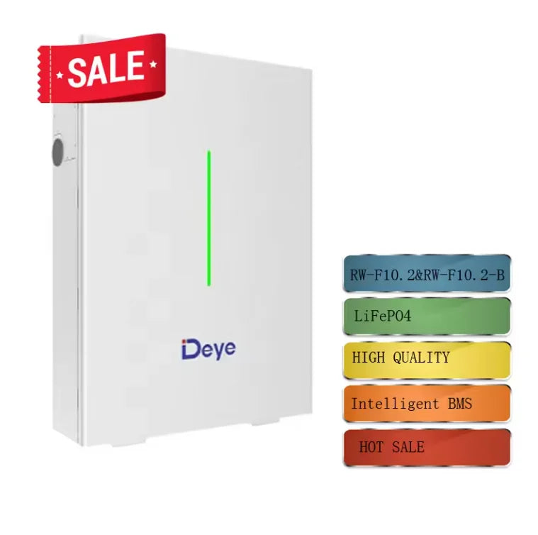 Deye RW-F10.2  51.2V 200Ah Lifepo4 Battery Li-on Wall Power 10kWh Lithium Iron Phosphate Batteries 10.2kWh for Home Electricity