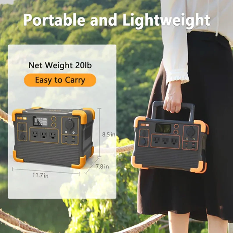 Wireless Charging Portable Power Station 1200W 614wh Mobile Outdoor Energy Storage Power Supply