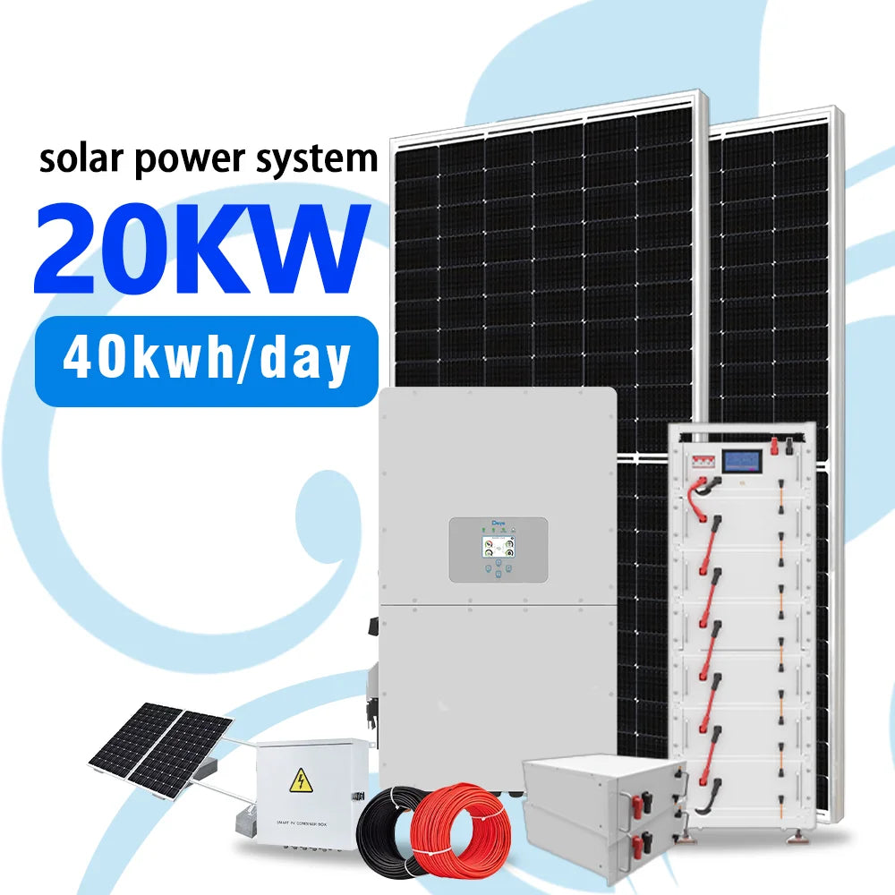 OEM FJ-SS-10kW-30kWh Complete Off-Grid 15kW Solar System 10kW Home Automatic Hybrid Solar Battery Storage Panel Cleaning CE RoHS TUV IEC SASO UL 10-Year Warranty