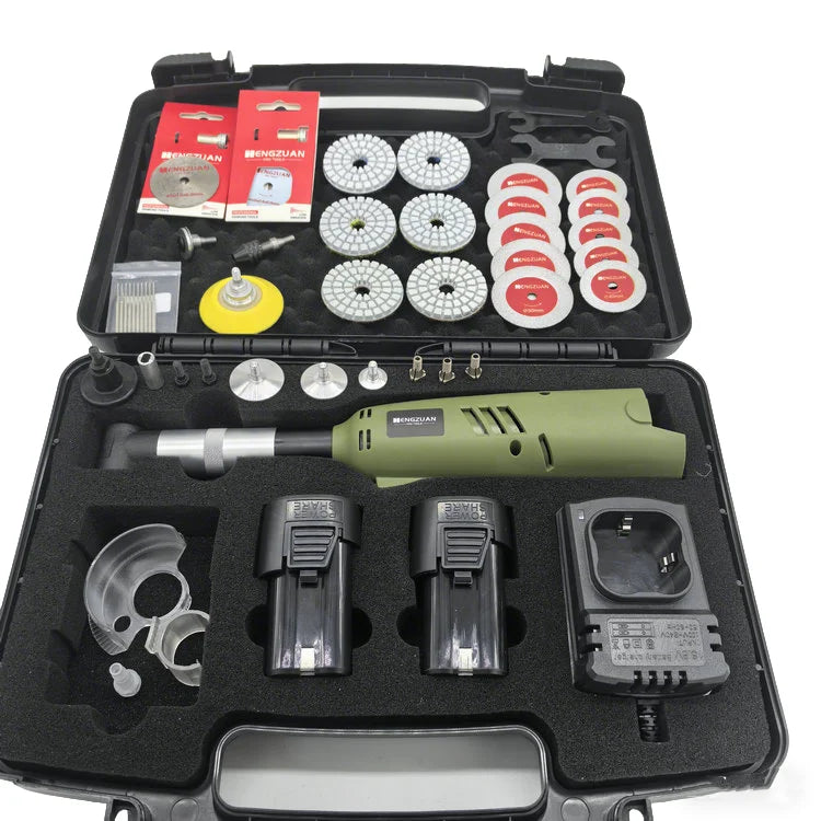 Cordless Electric Micro Angle Grinder 49pcs Tools Set Kit  Rotary Cutting Grinding Polishing Drilling 90 Degree Engraver