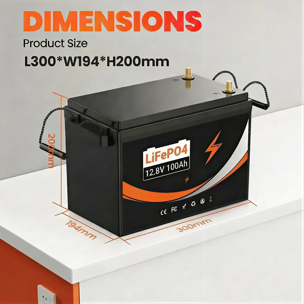 US Stock ABS case 12v/12.8V 100ah Lifepo4 12.8v Battery Pack Energy Storage 100Ah Cells Lifepo4 Battery Pack for Golf Cart PRIME RJ SOLAR PH