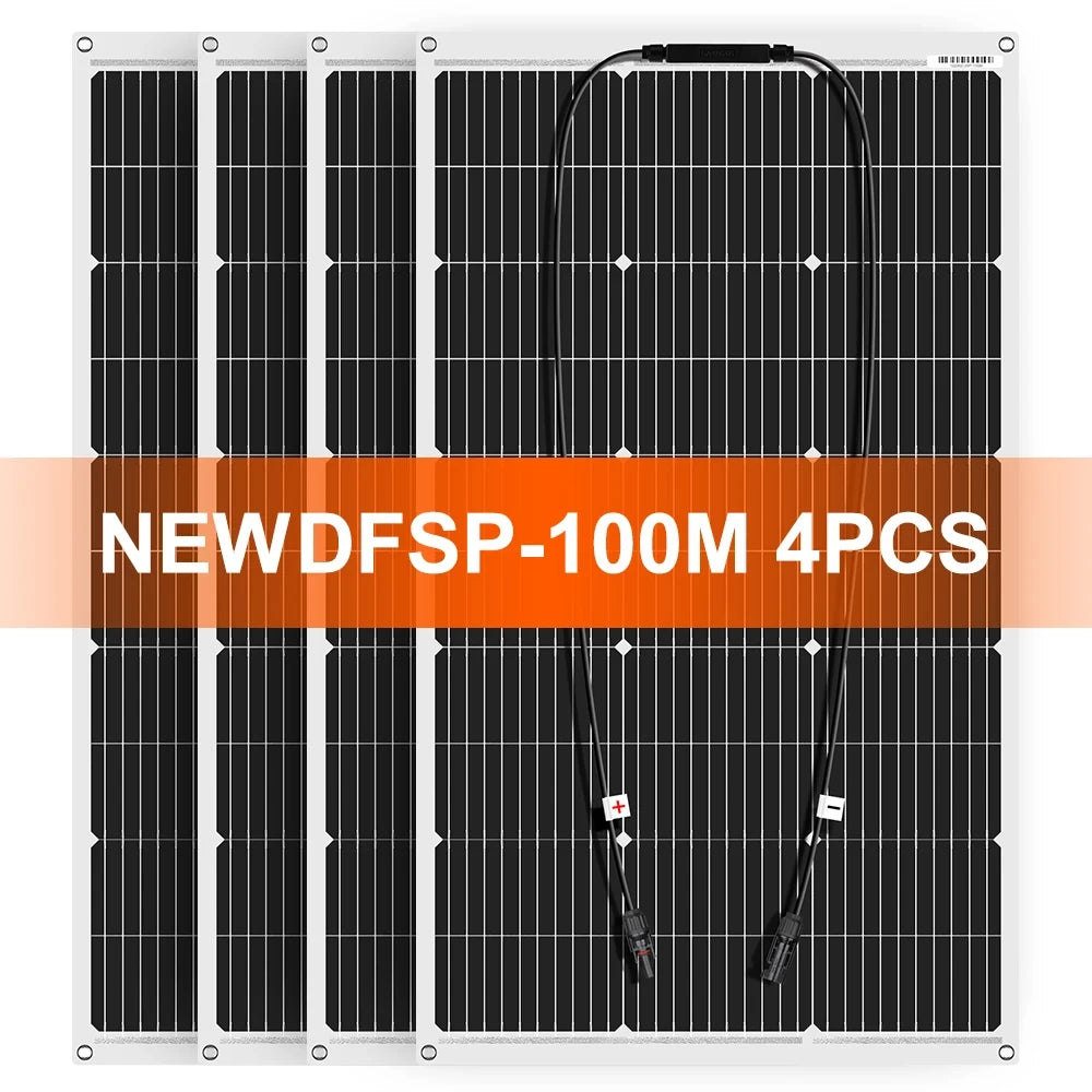 Dokio Flexible  Solar Blanket 100W  200w 400w 600w 800W 1000W Solar Panel Kit for RV/Boat/Home System