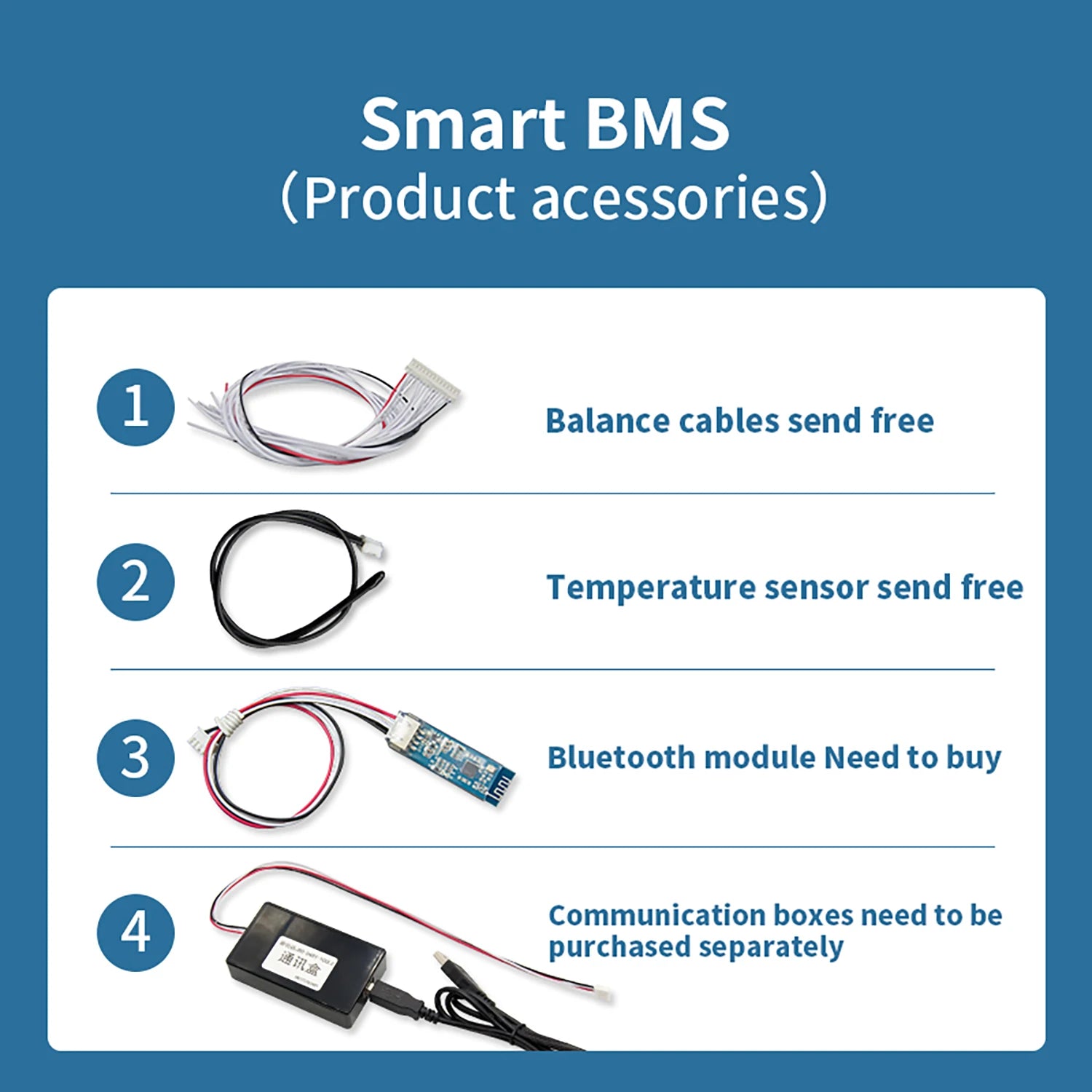 JBD BMS 3S 4S Lifepo4 Li-ion 12V 100A 150A 200A Smart BMS With Balance NTC BT UART Jiabaida BMS for Battery Pack